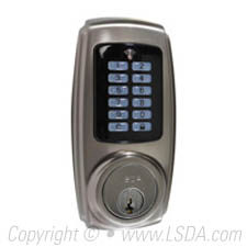 LSDA Deadbolt Electronic Keypad Less RF Remotes Satin Nickel