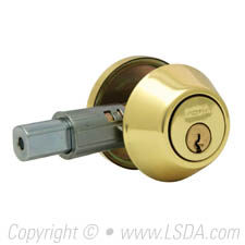 LSDA G3 20R Series Deadbolt Single Cyl. Removable Cyl, SC1 Adj UL Drive-In Bright Brass